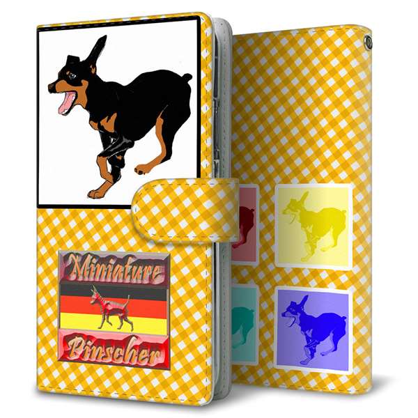 シンプルスマホ6 A201SH SoftBank 高画質仕上げ プリント手帳型ケース(通常型)【YD914 ミニチュアピンシャー05】