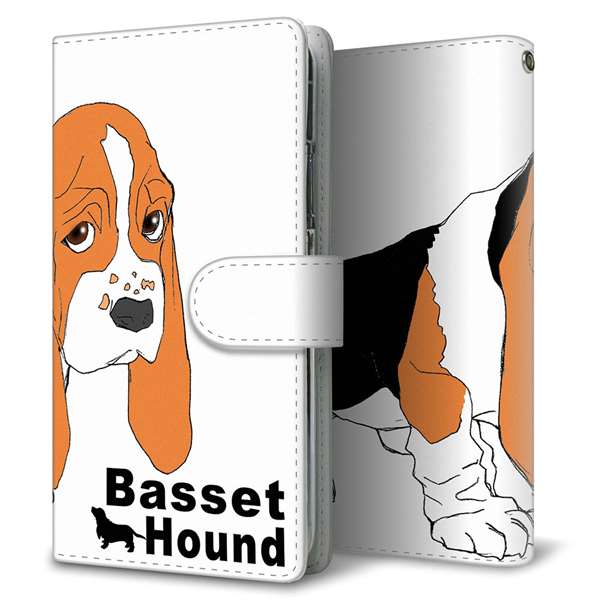 HUAWEI（ファーウェイ） P40 lite E ART-L29N 高画質仕上げ プリント手帳型ケース(通常型)【YD933 バセットハウンド04】