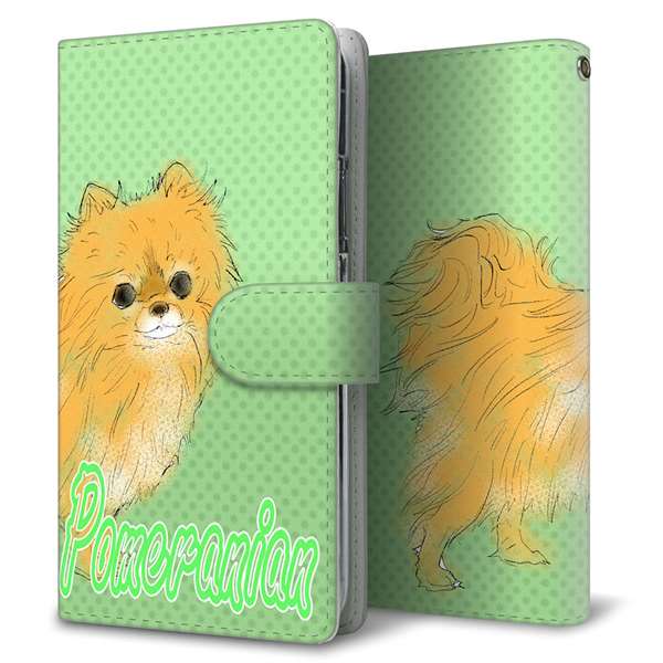 au ギャラクシー S10+ SCV42 高画質仕上げ プリント手帳型ケース(通常型)【YD936 ポメラニアン02】