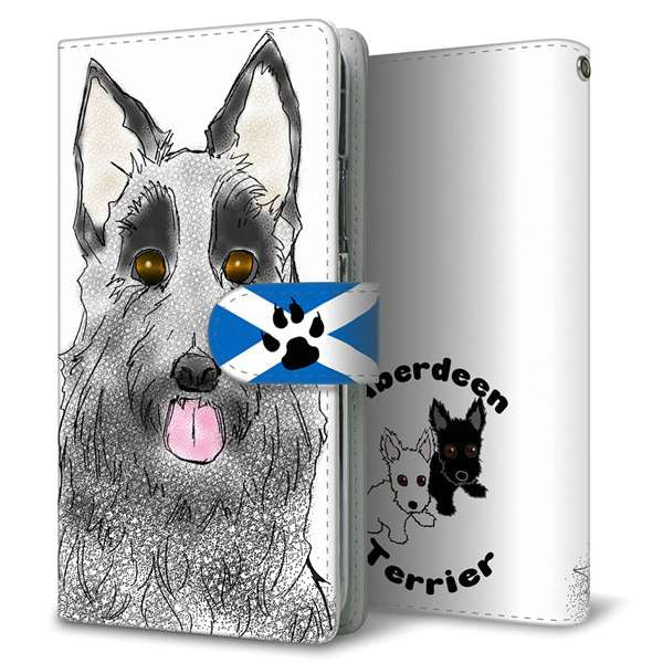 au ギャラクシー S10+ SCV42 高画質仕上げ プリント手帳型ケース(通常型)【YD959 スコティッシュテリア02】