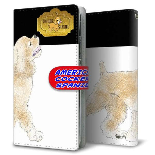 au ギャラクシー S10+ SCV42 高画質仕上げ プリント手帳型ケース(通常型)【YD981 アメリカンコッカースパニエル02】