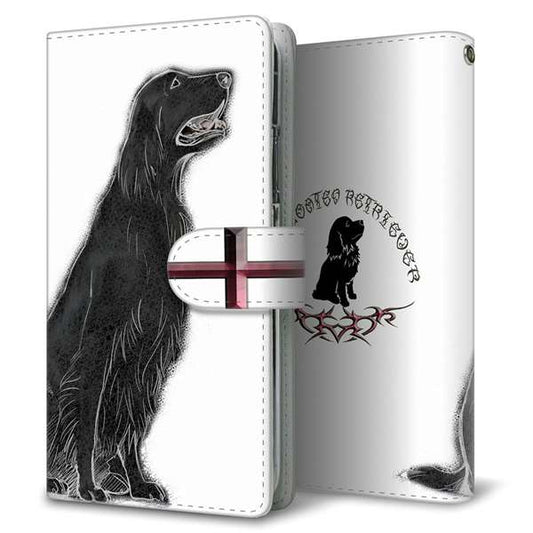 docomo アクオスエバー SH-02J 高画質仕上げ プリント手帳型ケース(通常型)【YD983 フラットコーテッドレトリバー02】