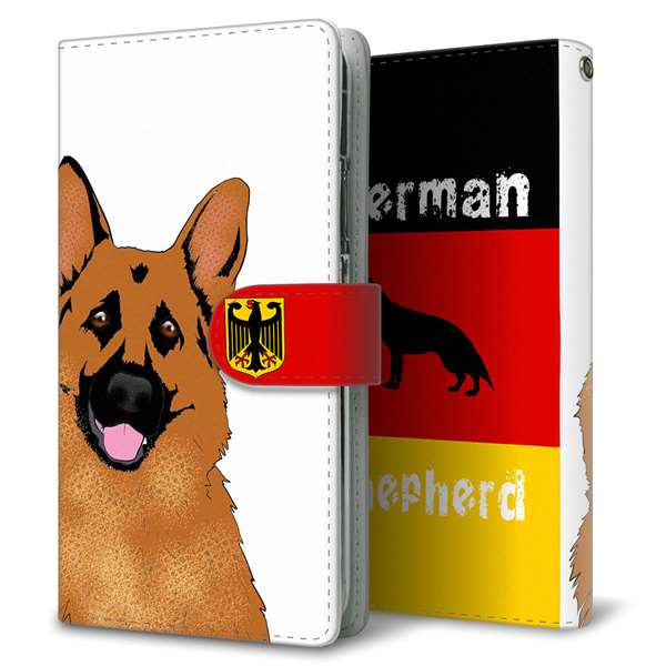 AQUOS sense6 SHG05 au 高画質仕上げ プリント手帳型ケース(通常型)【YD984 ジャーマンシェパード01】