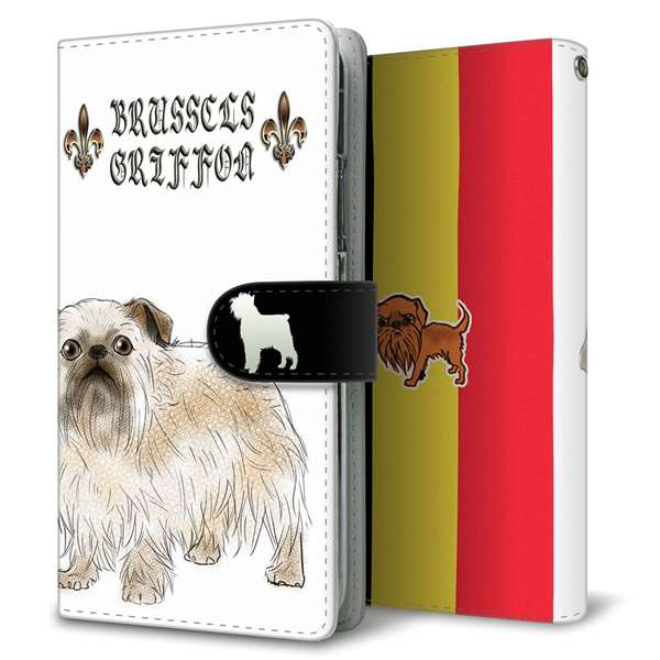 アクオスセンス2 SH-M08 高画質仕上げ プリント手帳型ケース(通常型)【YE811 ブリュッセルグリフォン02】