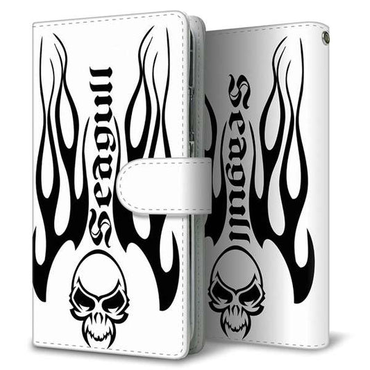 au ギャラクシー S10+ SCV42 高画質仕上げ プリント手帳型ケース(通常型)【YE900 スカル01】