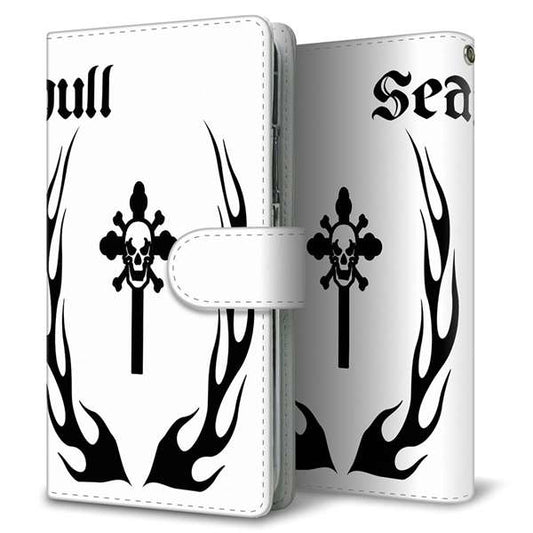 Y!mobile LG Q Stylus 801LG 高画質仕上げ プリント手帳型ケース(通常型)【YE901 スカル02】