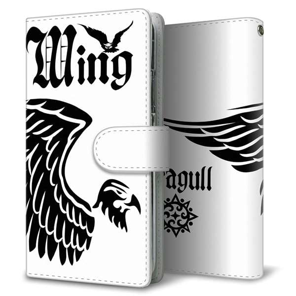 Galaxy S22 SC-51C docomo 高画質仕上げ プリント手帳型ケース(通常型)モノクロエンブレム