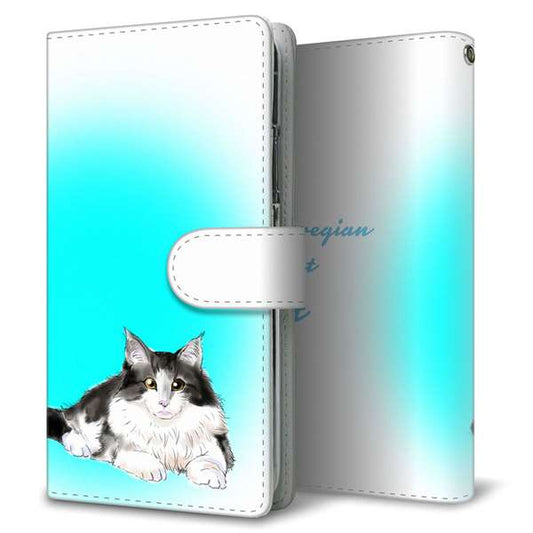 au ギャラクシー S10+ SCV42 高画質仕上げ プリント手帳型ケース(通常型)【YG907 ノルウェージャンフォレストキャット03】