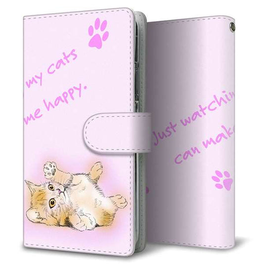 AQUOS sense6 SHG05 au 高画質仕上げ プリント手帳型ケース(通常型)【YG931 ネコじゃらし01】