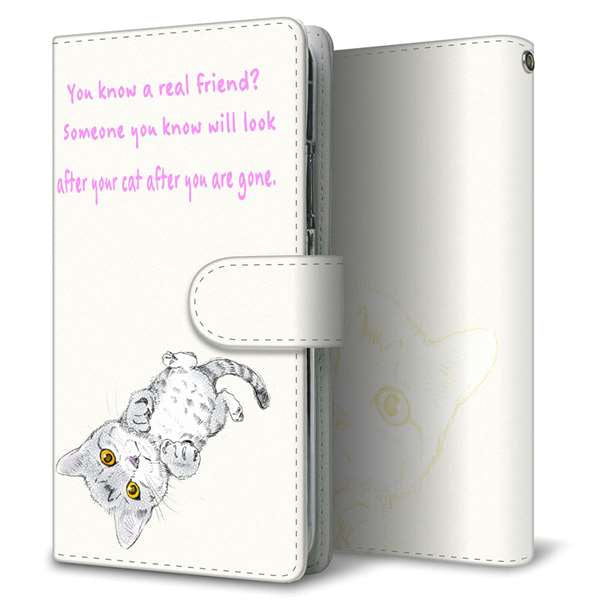 AQUOS wish A104SH Y!mobile 高画質仕上げ プリント手帳型ケース(通常型)【YG932 ネコじゃらし02】