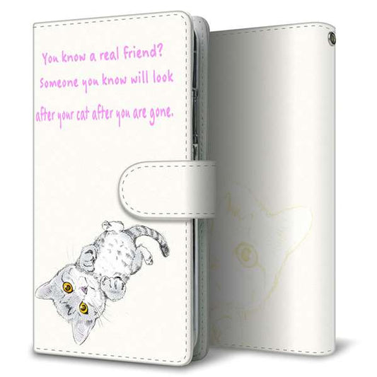 AQUOS wish A104SH Y!mobile 高画質仕上げ プリント手帳型ケース(通常型)【YG932 ネコじゃらし02】