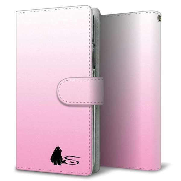 AQUOS wish A104SH Y!mobile 高画質仕上げ プリント手帳型ケース(通常型)【YI846 イニシャル ネコ E】