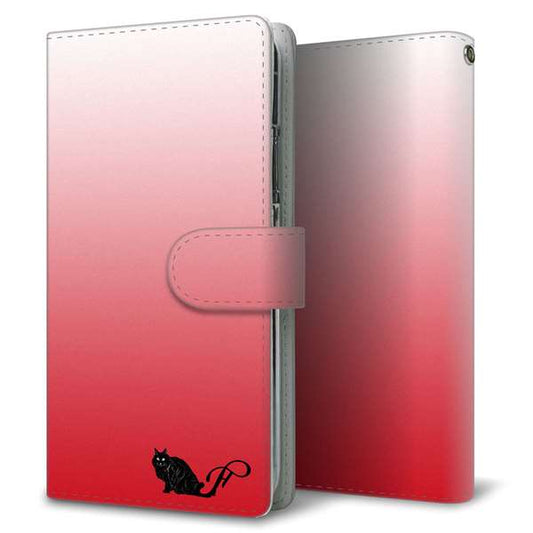 au ギャラクシー S10+ SCV42 高画質仕上げ プリント手帳型ケース(通常型)【YI847 イニシャル ネコ F】