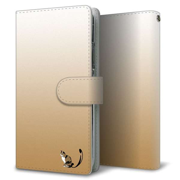 Y!mobile かんたんスマホ2 A001KC 高画質仕上げ プリント手帳型ケース(通常型)【YI850 イニシャル ネコ I】