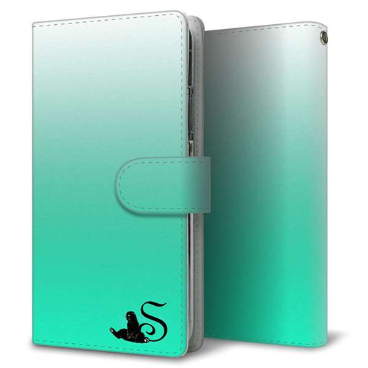 シンプルスマホ6 A201SH SoftBank 高画質仕上げ プリント手帳型ケース(通常型)【YI860 イニシャル ネコ S】