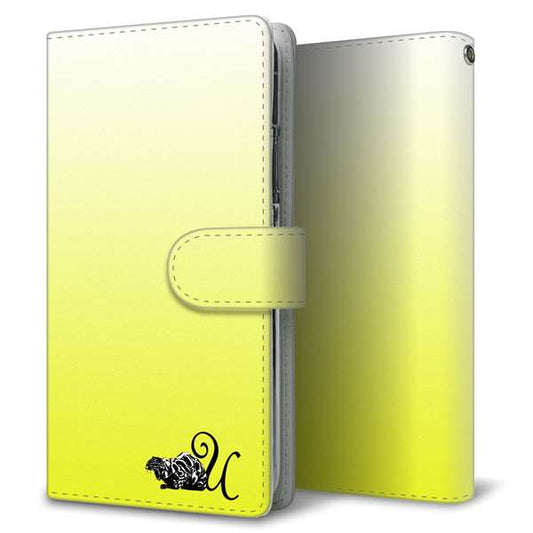 AQUOS wish A104SH Y!mobile 高画質仕上げ プリント手帳型ケース(通常型)【YI862 イニシャル ネコ U】