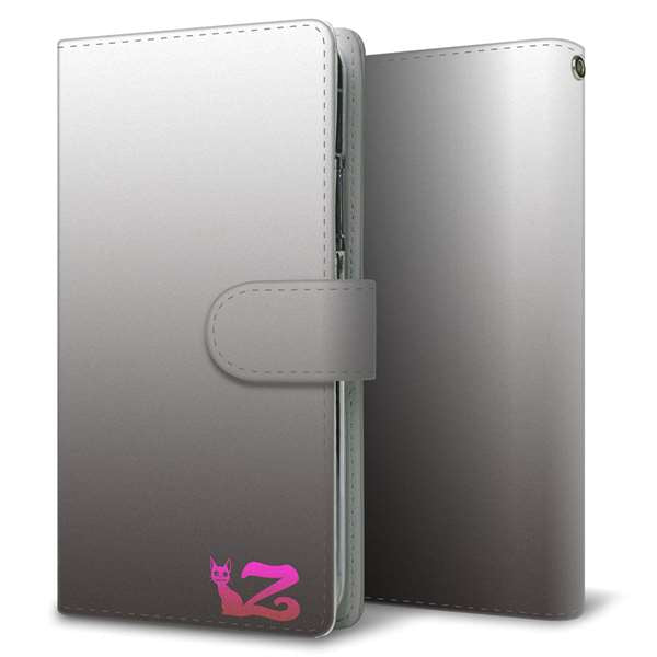 Xperia 1 V SOG10 au 高画質仕上げ プリント手帳型ケース(通常型)イニシャル ネコ