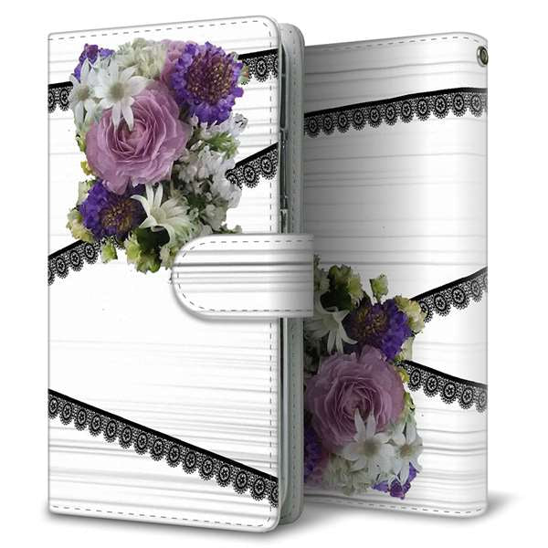 au ギャラクシーS21+ 5G SCG10 高画質仕上げ プリント手帳型ケース(通常型)【YI888 フラワー９】