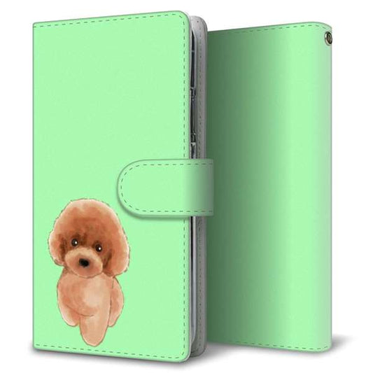 SIMフリー エクスペリア10 III Lite XQ-BT44 高画質仕上げ プリント手帳型ケース(通常型)【YJ052 トイプードルレッド（ グリーン）】
