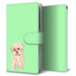 AQUOS wish A104SH Y!mobile 高画質仕上げ プリント手帳型ケース(通常型)【YJ063 トイプードルアプリコット（グリーン）】