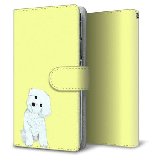 softbank アクオス R2 706SH 高画質仕上げ プリント手帳型ケース(通常型)【YJ072 トイプードルホワイト（イエロー）】