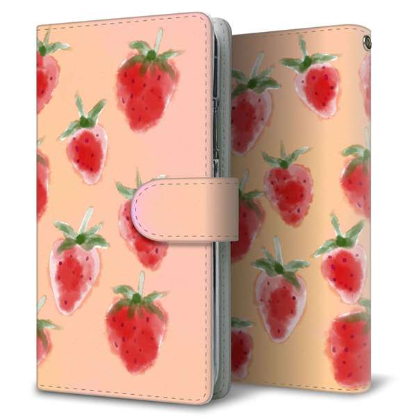 HUAWEI（ファーウェイ） P40 lite E ART-L29N 高画質仕上げ プリント手帳型ケース(通常型)【YJ179 イチゴ 水彩179】