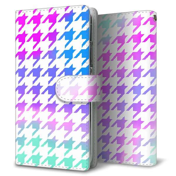 AQUOS sense5G SHG03 au 高画質仕上げ プリント手帳型ケース(通常型)千鳥格子