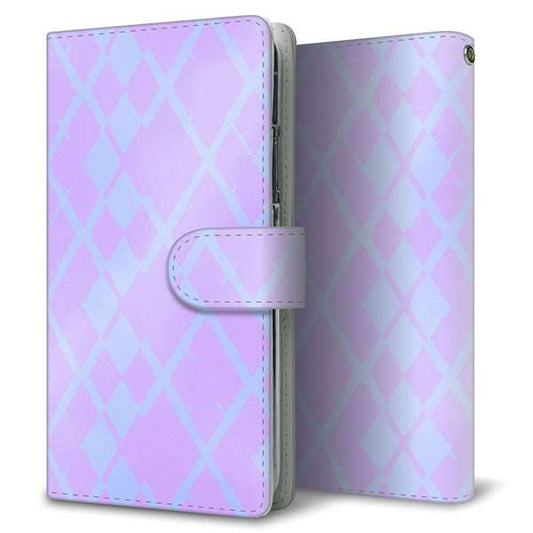 SIMフリー アクオスセンス4 高画質仕上げ プリント手帳型ケース(通常型)【YJ240 アーガイル ブルーパープル】