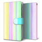 AQUOS wish A104SH Y!mobile 高画質仕上げ プリント手帳型ケース(通常型)【YJ313 ストライプ レインボー】