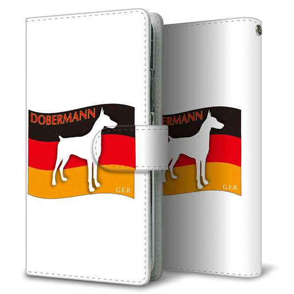 Galaxy S23 Ultra SCG20 au 高画質仕上げ プリント手帳型ケース(通常型)ドイツ国旗と犬