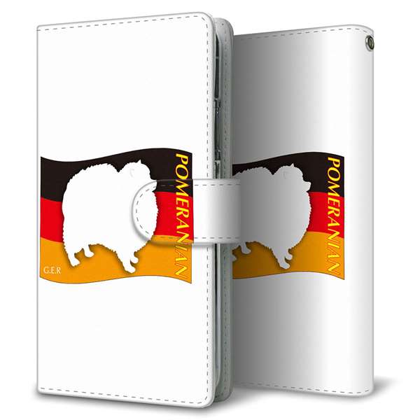 au ギャラクシーS21+ 5G SCG10 高画質仕上げ プリント手帳型ケース(通常型)【ZA840  ポメラニアン】