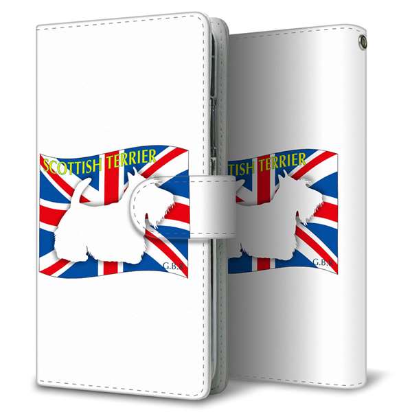 Galaxy A54 5G SCG21 au 高画質仕上げ プリント手帳型ケース(通常型)イギリス国旗と犬