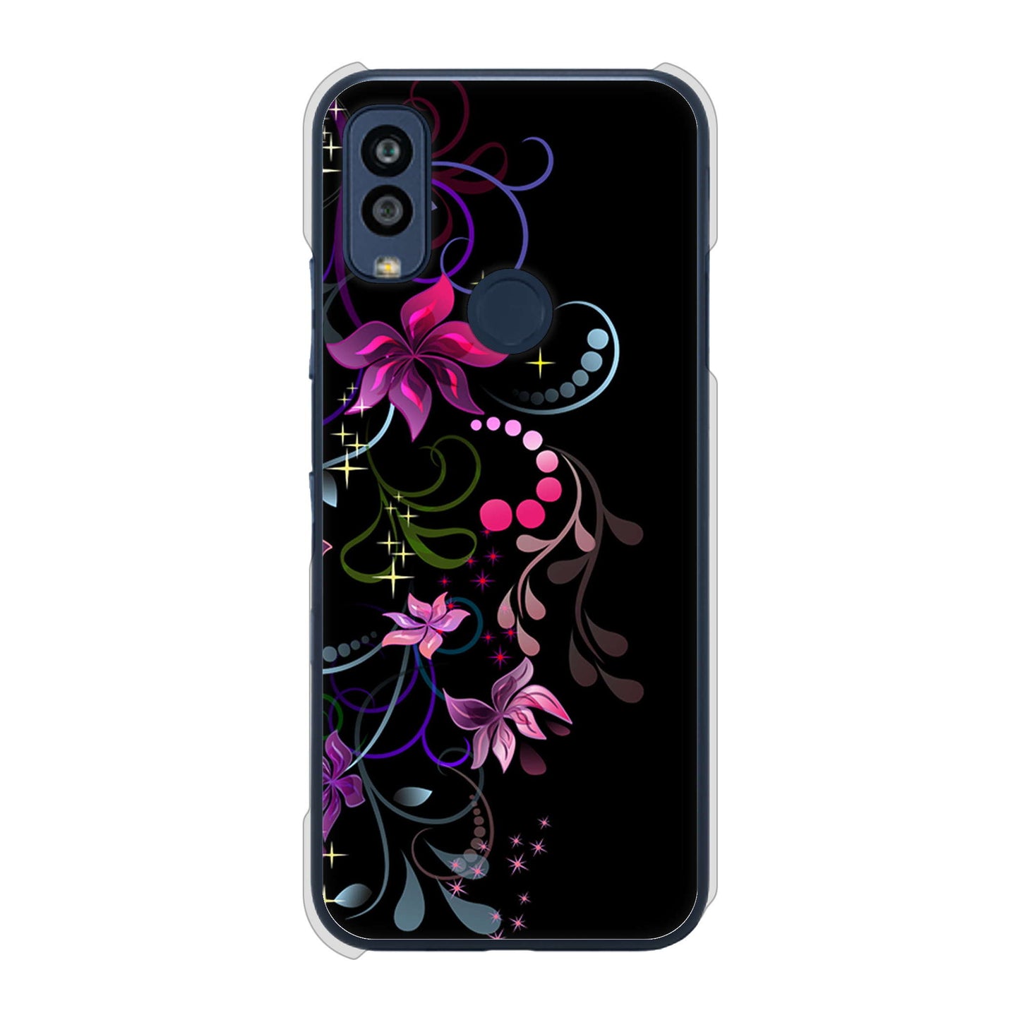 Android One S10 Y!mobile 263 闇に浮かぶ華 ハードケース 背面印刷