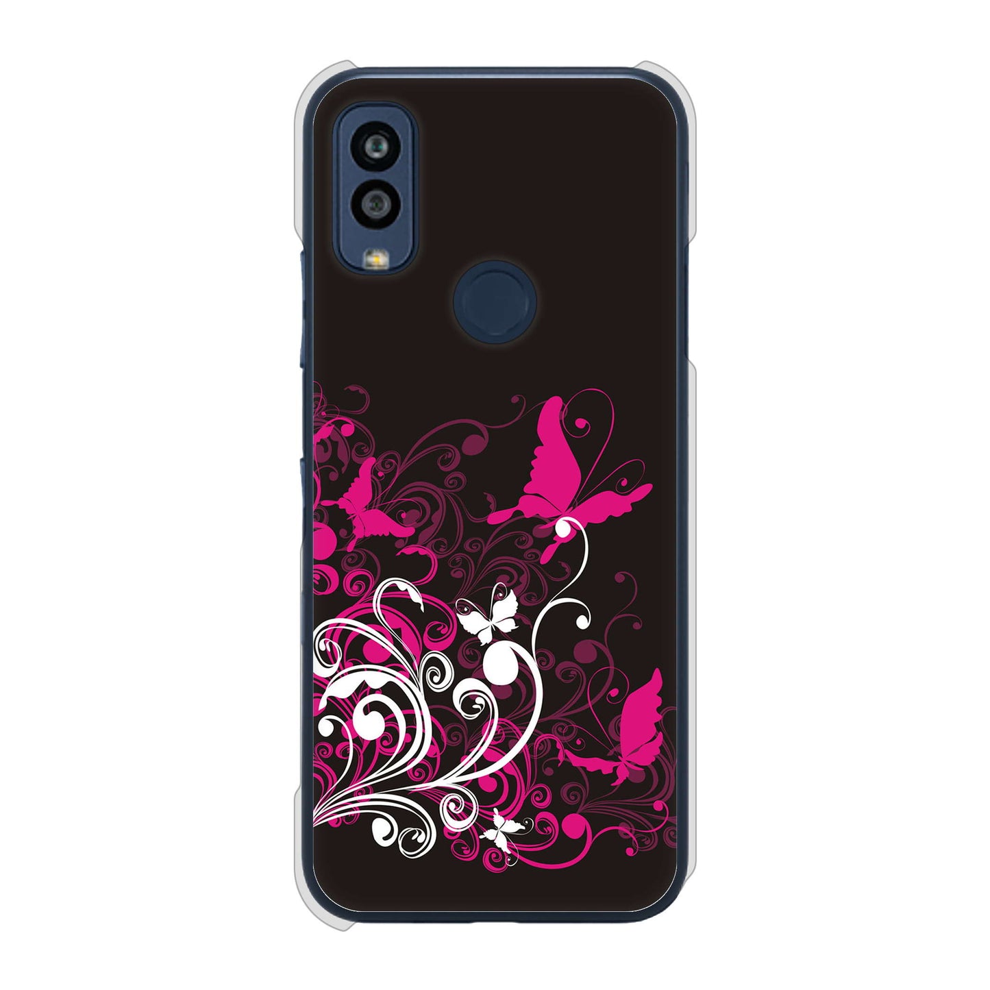 Android One S10 Y!mobile 高画質仕上げ 背面印刷 ハードケース バタフライ