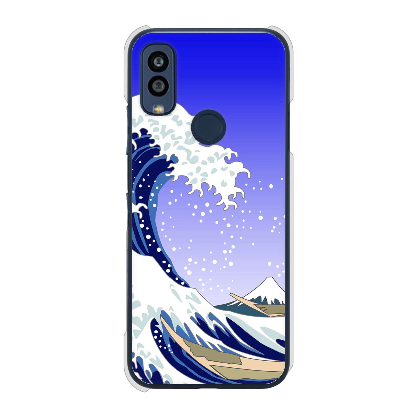 Android One S10 Y!mobile 高画質仕上げ 背面印刷 ハードケース 【625 波に富士】