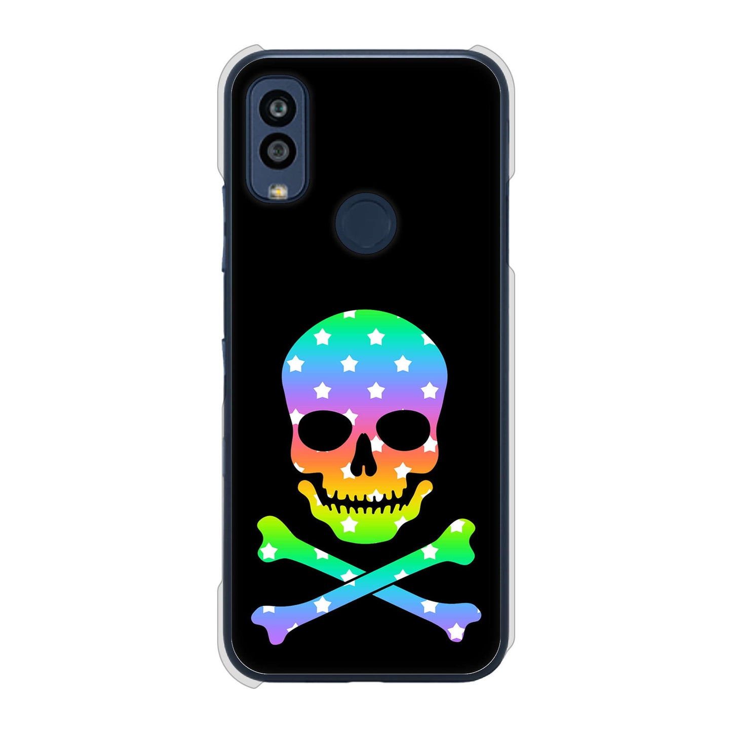 Android One S10 Y!mobile 高画質仕上げ 背面印刷 ハードケース ドクロフレーム