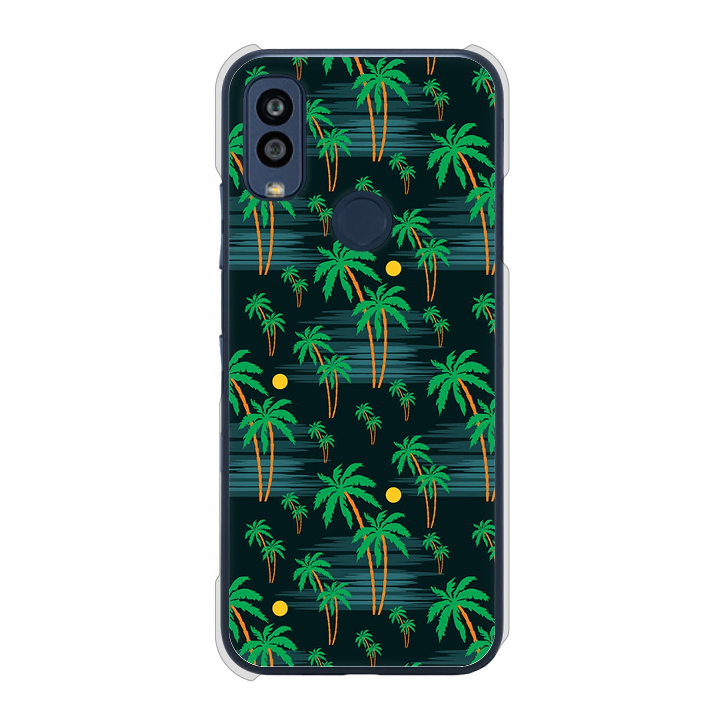 Android One S10 Y!mobile 高画質仕上げ 背面印刷 ハードケース 【1315 月夜とヤシ】