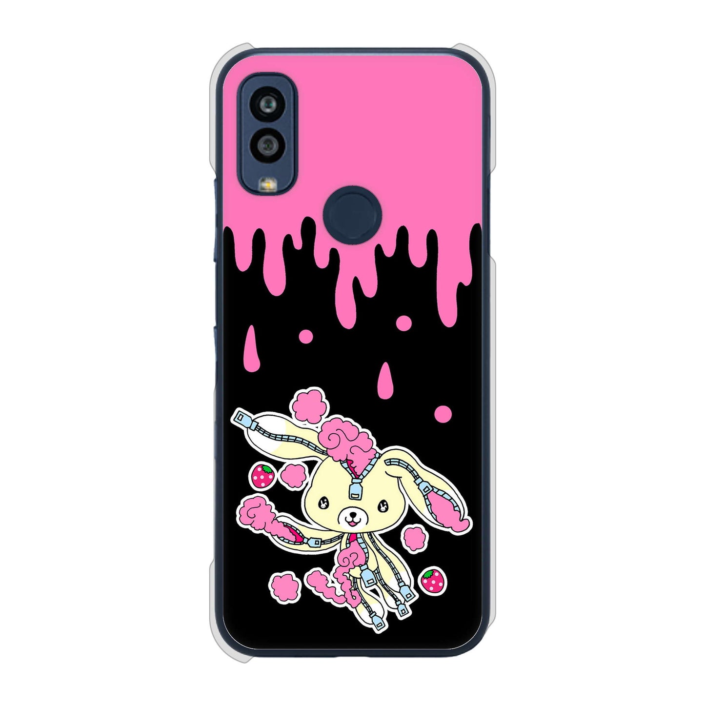 Android One S10 Y!mobile 高画質仕上げ 背面印刷 ハードケース むかいあぐる ジッパーうさぎのジッピョン