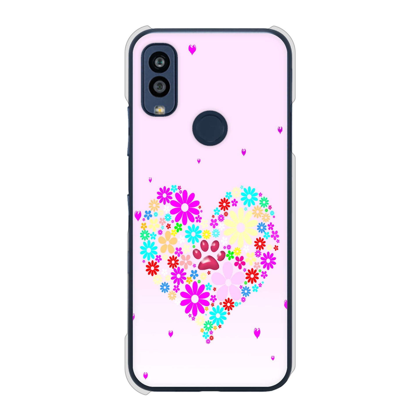 Android One S10 Y!mobile 高画質仕上げ 背面印刷 ハードケース ハートと肉球