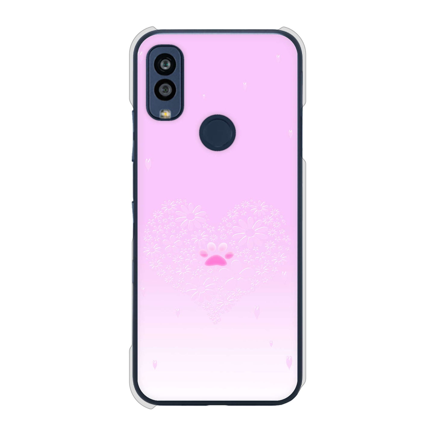 Android One S10 Y!mobile 高画質仕上げ 背面印刷 ハードケース ハートと肉球