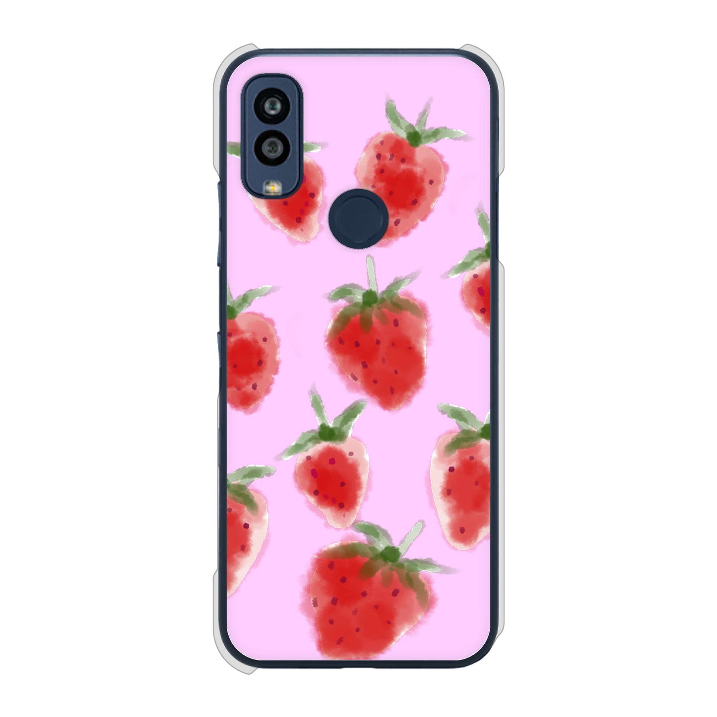 Android One S10 Y!mobile 高画質仕上げ 背面印刷 ハードケース イチゴ 水彩