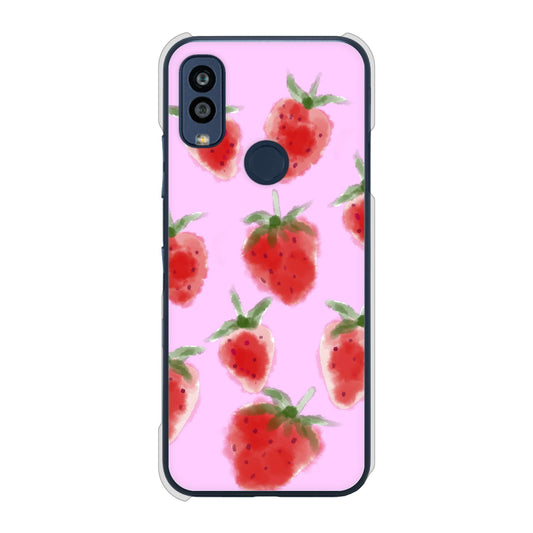 Android One S10 Y!mobile 高画質仕上げ 背面印刷 ハードケース イチゴ 水彩