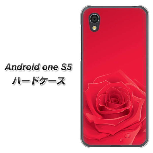 Android One S5 高画質仕上げ 背面印刷 ハードケース【395 赤いバラ】