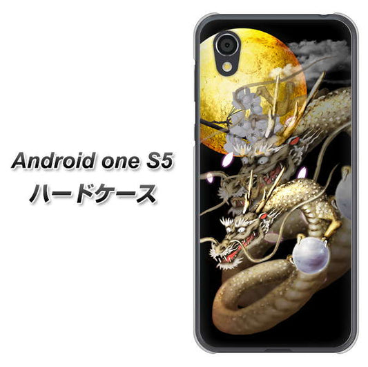 Android One S5 高画質仕上げ 背面印刷 ハードケース【1003 月と龍】