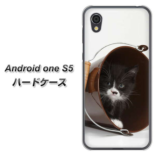 Android One S5 高画質仕上げ 背面印刷 ハードケース【VA800 ネコとバケツ】
