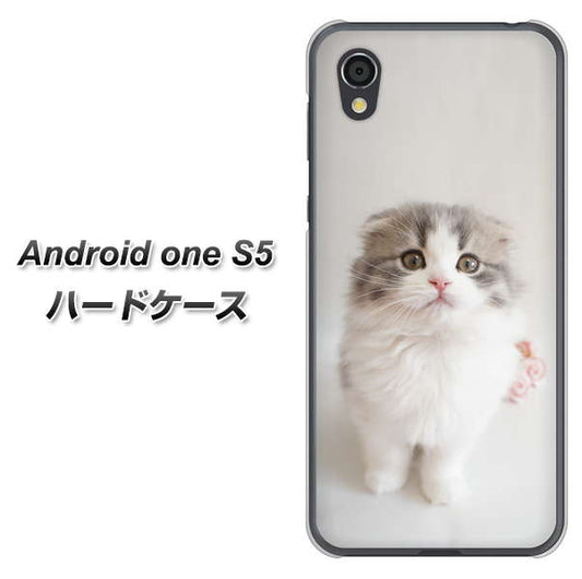 Android One S5 高画質仕上げ 背面印刷 ハードケース【VA803 まっていますネコ】