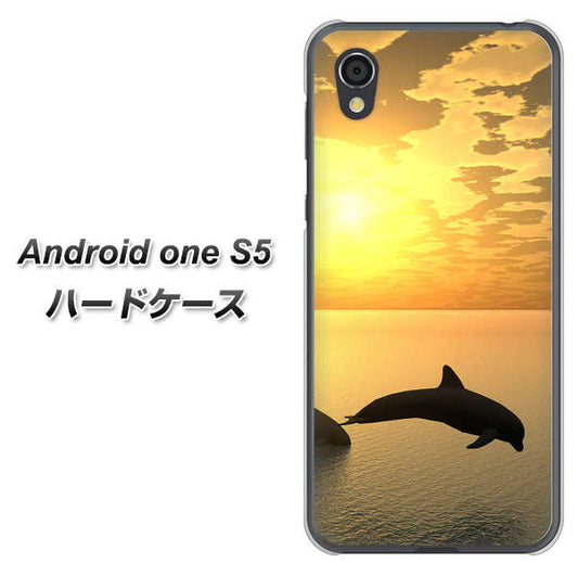 Android One S5 高画質仕上げ 背面印刷 ハードケース【VA845 夕暮れのドルフィン】