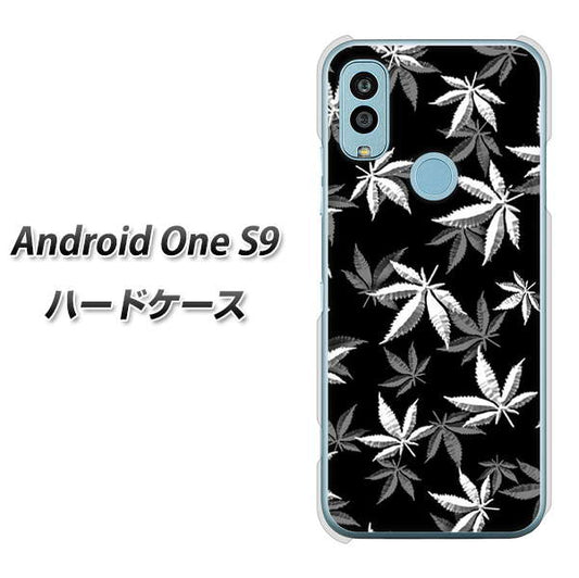 Android One S9 Y!mobile 高画質仕上げ 背面印刷 ハードケース【064 モノトーン大麻ブラック】