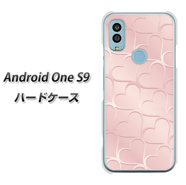 Android One S9 Y!mobile 高画質仕上げ 背面印刷 ハードケース【1340 かくれハート（ローズピンク）】