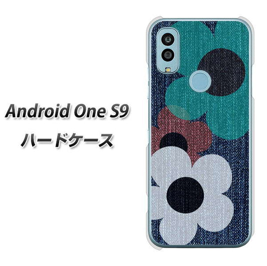 Android One S9 Y!mobile 高画質仕上げ 背面印刷 ハードケース【EK869 ルーズフラワーinデニム風】